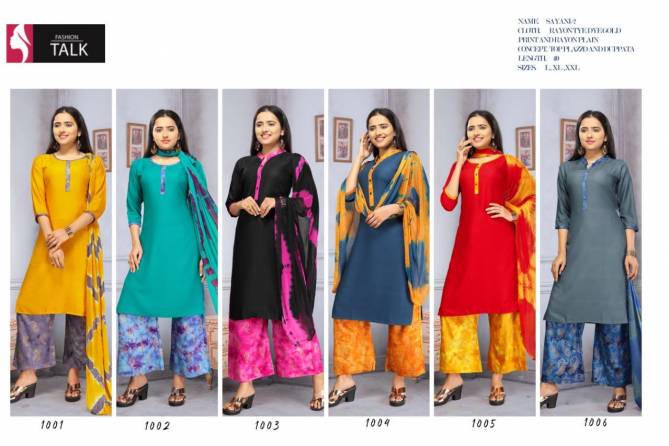 Ft Sayani 2 Ethnic Wear Latest Designer Printed Rayon Kurtis And Bottom Readymade Collection